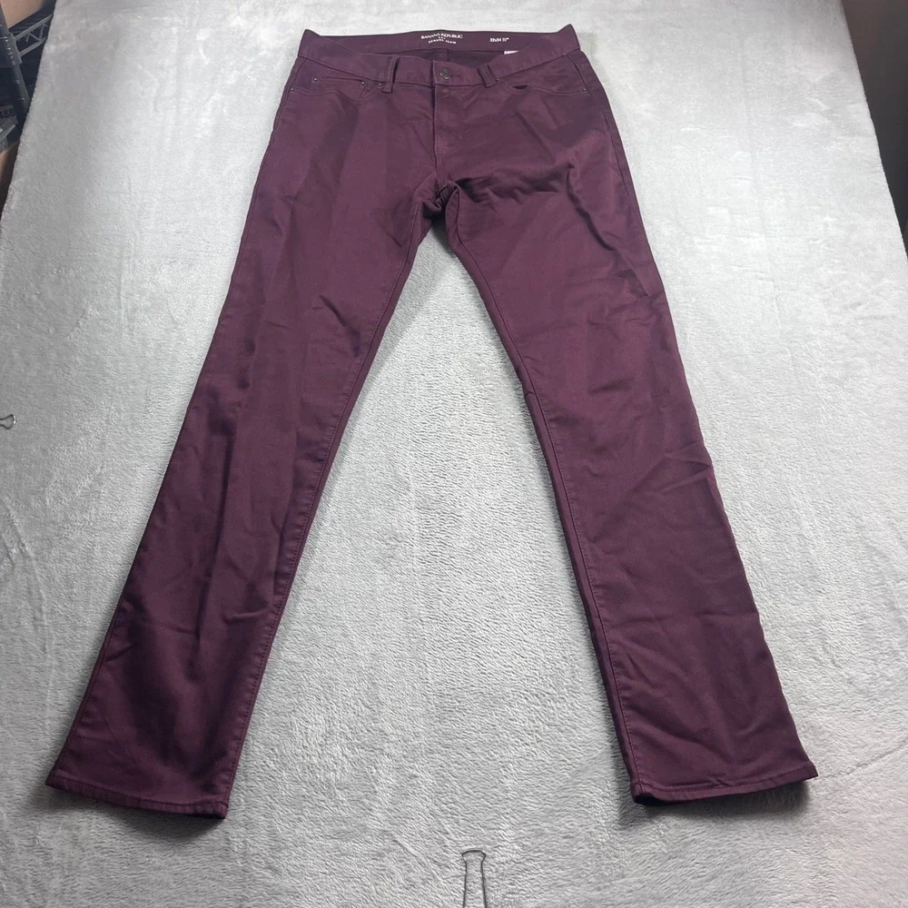 Banana Republic Travel Jean Mens 32x34 Slim Fit Burgundy Plum Stretch Pants